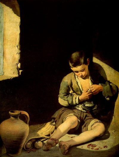 Murillo, Bartolome Esteban. The Young Beggar, 1650, canvas, Musée du Louvre, Paris