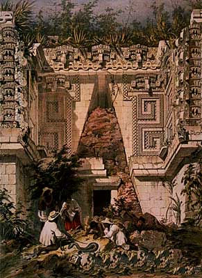 Mr. Catherwood and John Lloyd Stephens explored the Mayan Ruins in two trips between 1839 and 1841 and established the basis of American Archaeology with the exploration of these sites for future Archaeological expeditions. Mr. Catherwood published 25 lithographs, a map, with text from over 200 original drawings, sepias, and watercolors.