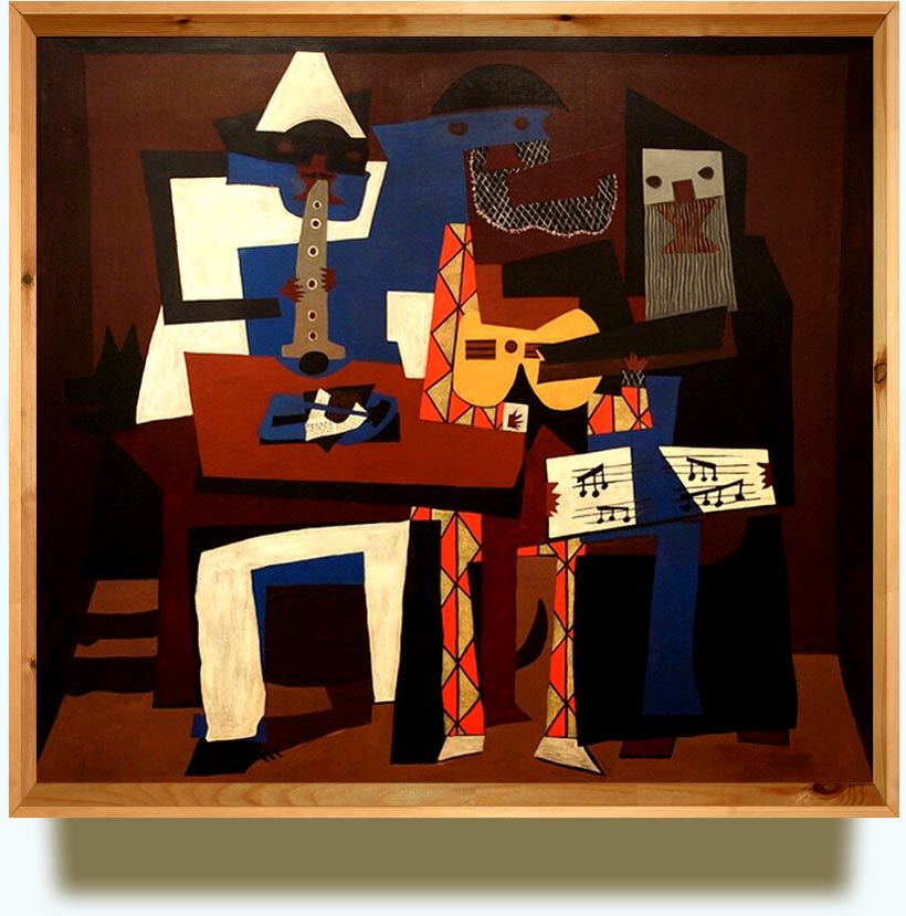 Pablo Ruíz Picasso (1881–1973). Los tres músicos. 1921. El Museum of Modern Art de Nueva York.