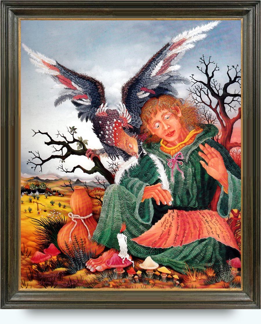 Ivan Večenaj Tišlarov (1920–2013). Ioann Evanđelist. Ulje na staklu. 55×45 cm. 1971.