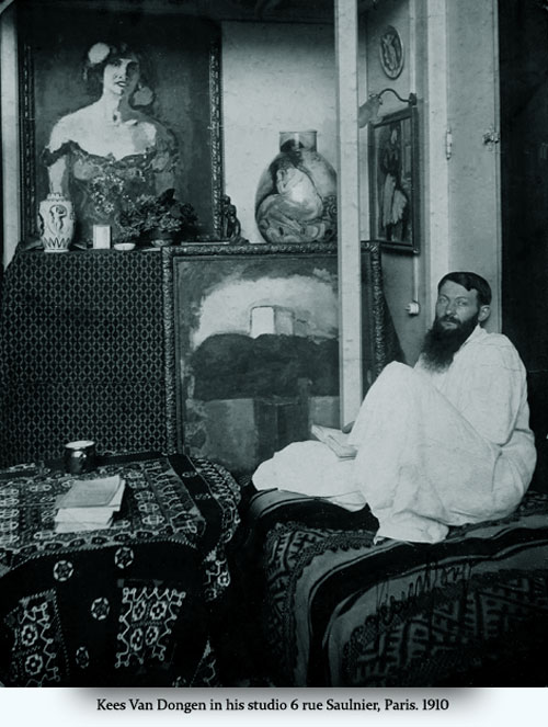 Kees Van Dongen in his studio 6 rue Saulnier, Paris. 1910