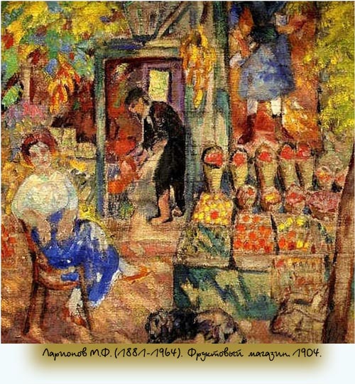 Ларионов М.Ф. (1881–1964). Фруктовый магазин. 1904.