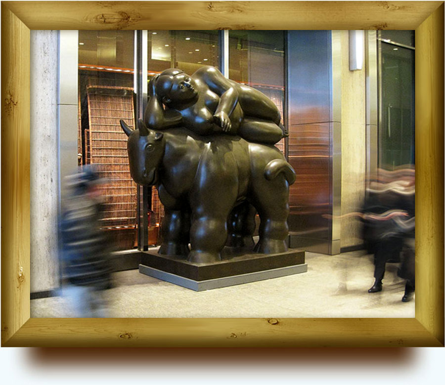 Fernando Botero (b. 1932 in Medellin, Colombia). Rape of Europa. 2007. Edition of 3. Bronze. 289.5×304.8×157.5 cm