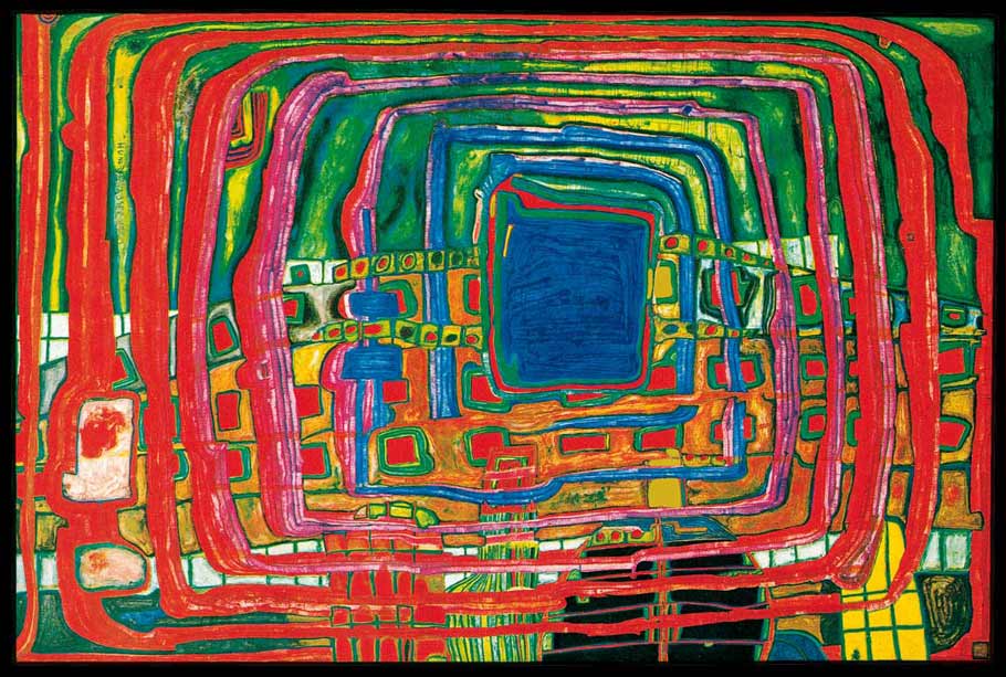 Friedensreich Hundertwasser (1928–2000). The I Still Do Not Know. 1960. 130×195 cm. Mixed media. KunstHausWien, Vienna, Austria.