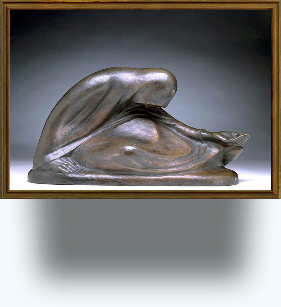 Ernst Barlach (b. 1870 in Wedel, nr Hamburg; d. 1938 Rostock). Russische Bettlerin II (Russian Beggarwoman II). Conceived in 1907 and cast in 1946–1957. Bronze. 22.5×42.8×18.1 cm. Hirshhorn Museum and Sculpture Garden, Washington, DC, USA. www.hirshhorn.org/visit/collection_object.asp?key=32&subkey=3747