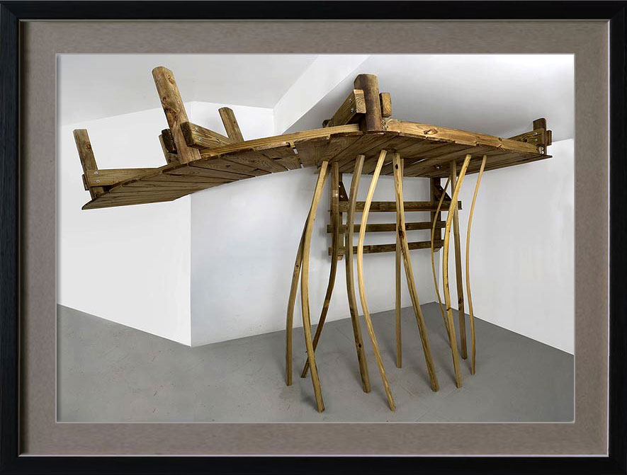 David Brooks (b. 1975 in Brazil, Indiana. Lives and works in New York). Upside Down Boardwalk. 2008. Pressure treated lumber, hardware. 274.3×137.2×229 cm. http://www.saatchi-gallery.co.uk/artists/artpages/david_brooks_broadwalk.htm