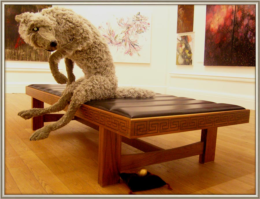 Gwenda Thompson-Marchesi (b. 1984 in United Kingdom. Lives and works in Edinburgh). Look Left, Look Right, Look Left Again. 2008. Fabric. 85×45×50 cm. Weight: 5 Kg. Mixed media installation. Private collection.