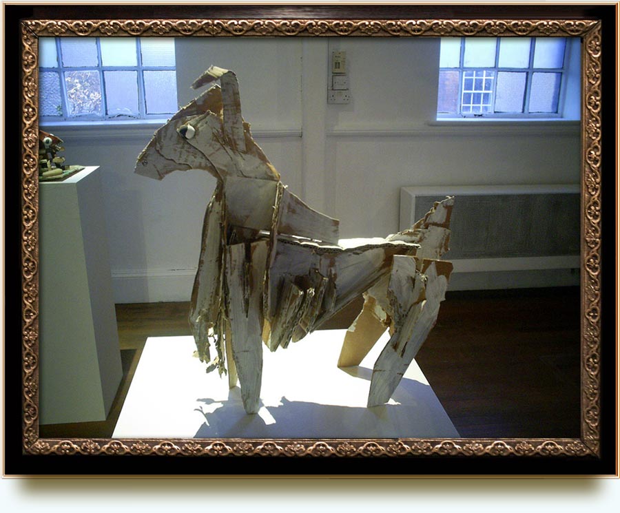 Jake and Dinos Chapman = Iakovos “Jake” Chapman (b. 1966 in Cheltenham, Gloucestershire, England) and Konstantinos “Dinos” Chapman (b. 1962 in London). Goat. 2007. Painted cardboard tare. Piece from  «Two Legs Bad, Four Legs Good» at gallery Paradise Row in London.