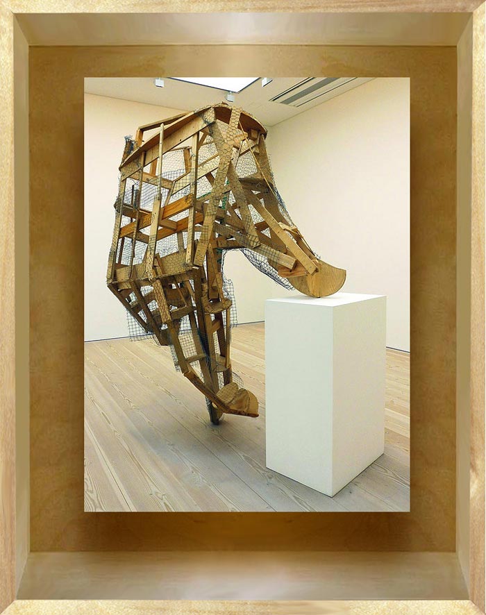 Peter Coffin (b. 1972 in Berkeley, California. Lives and works in New York). Untitled (Unfinished Hand). 2006. Wood, wire mesh and fittings. 270×200×100 cm.