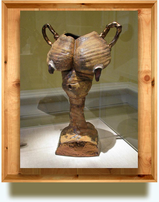 Robert Arneson (b. 1930 in Benicia, California; d. 1992, Benicia, California). Breast Trophy. 1964. Glazed stoneware.