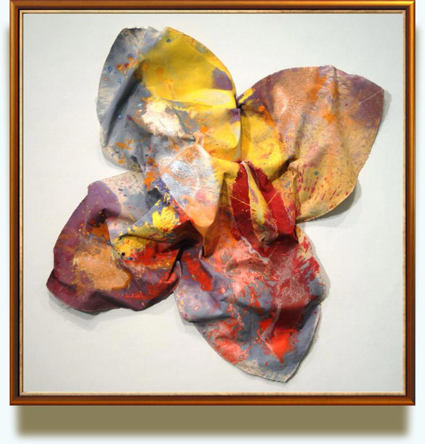 Sam Gilliam. Bio: American, b. Tupelo, Mississippi, 1933. School: African-American Abstraction/Washington Color School. Ruby Light, 1972. Acrylic on canvas variable; approx. 203.2×144.7×30.4 cm. Hirshhorn Museum and Sculpture Garden.