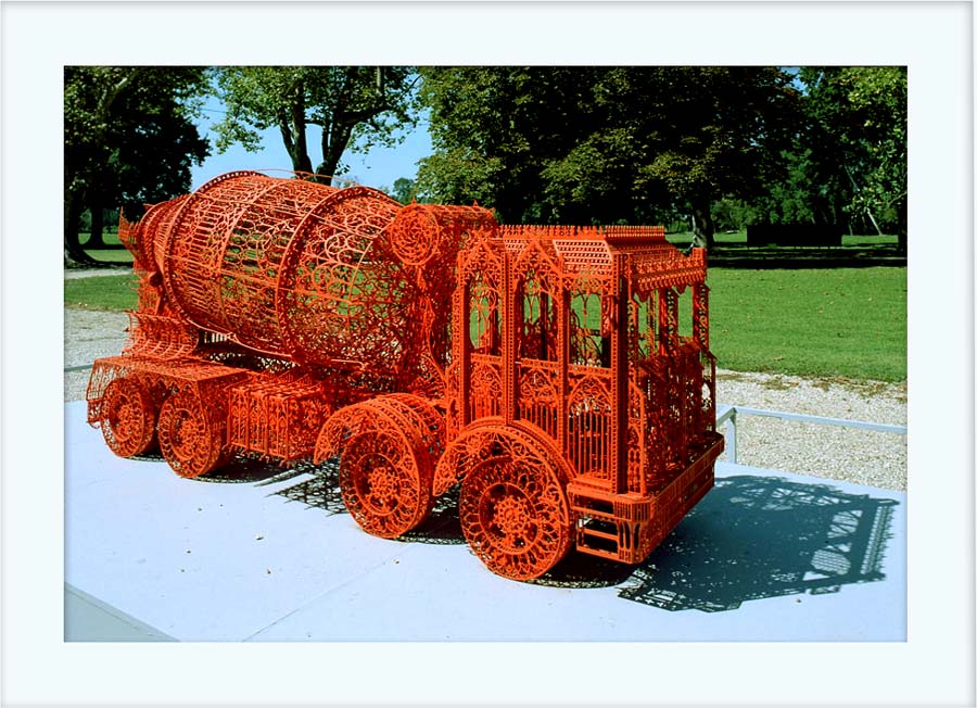 Wim Delvoye (b. 1965 in Wervik, West Flanders, Belgium). Cement Truck. 2008. Laser-cut stainless steel.