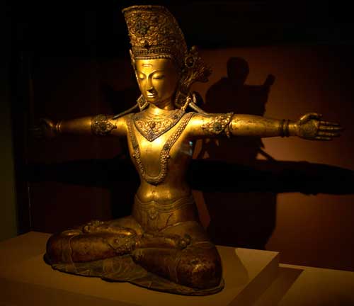 Gilt Indra murti. Origin: Nepal. Date: 18th c. Material: gilt-bronze. Credit: Taiwan National Palace MuseumTaiwan.