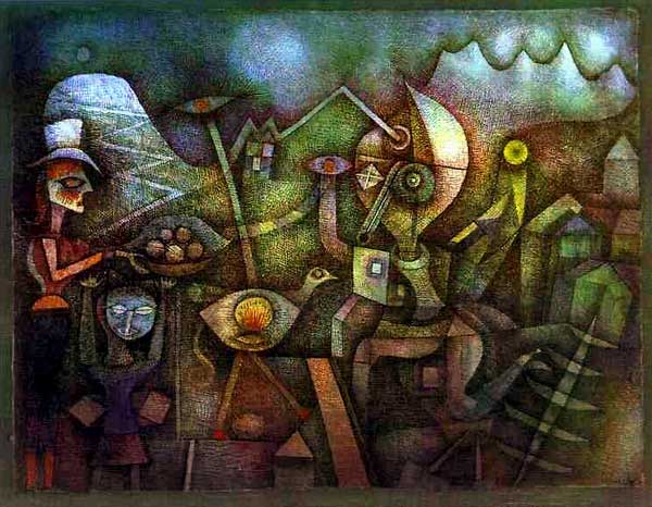 Paul Klee. Swiss, 1879–1940. Carnival in the Mountains. 1924. Watercolor on paper on board. 23.5×31.1 cm. Paul Klee Foundation, Künstmuseum, Berne, Switzerland.