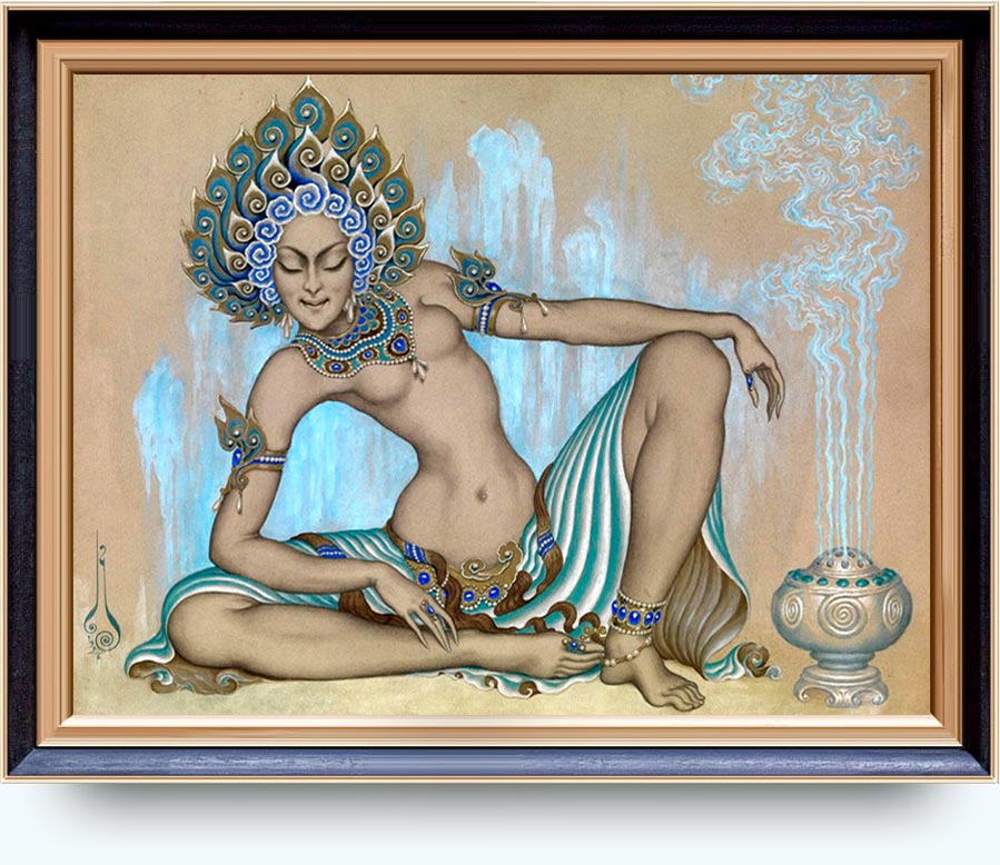 Н.К. Калмаков (1873–1955). Мистическая танцовщица (Occult dancer). 1926. Бумага, карандаш, акварель. 42 × 57 см. Частное собрание.
