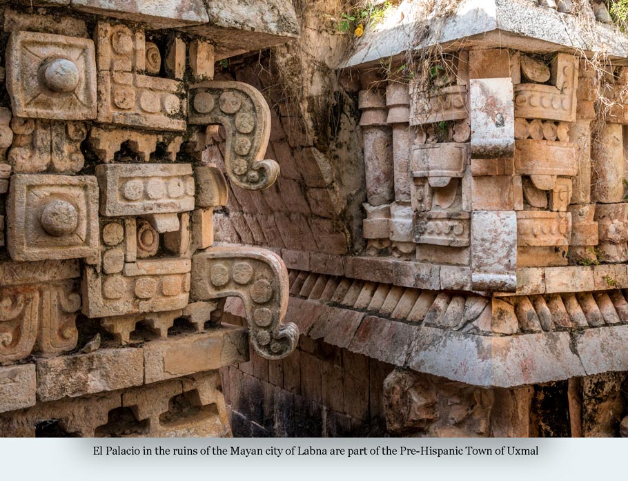 El Palacio in the ruins of the Mayan city of Labna are part of the Pre-Hispanic Town of Uxmal